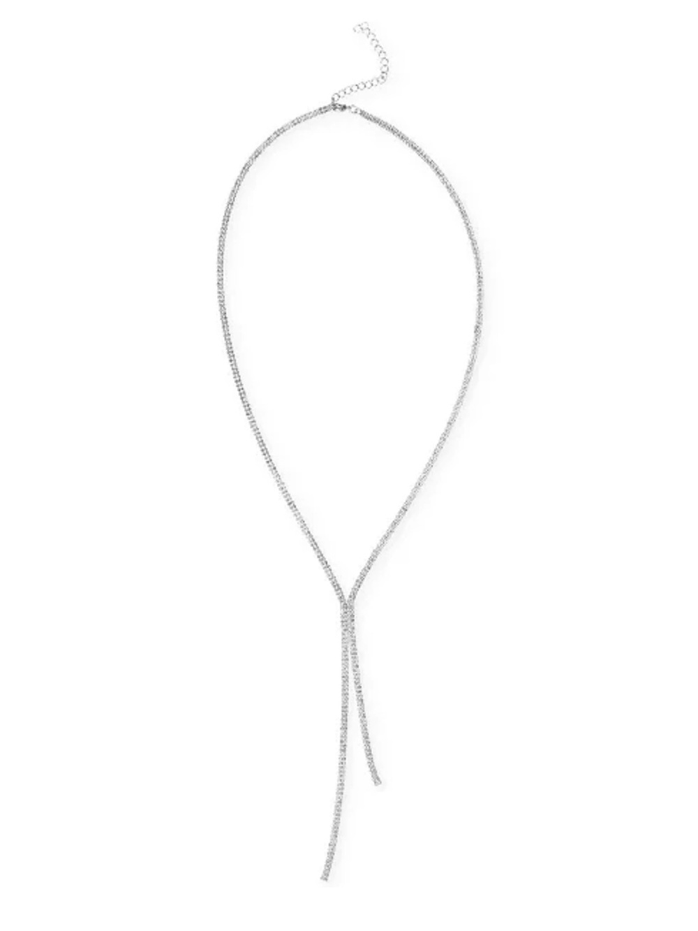 I.N.C. Silver-Tone Rhinestone Long Lariat Necklace, 28" + 3" extender NWT